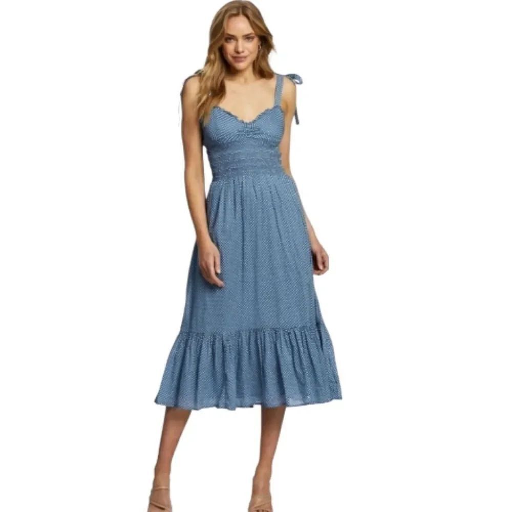 Polo Ralph Lauren  Sleeveless  Dress Cotton Star Polka Dot Sundress Patriotic